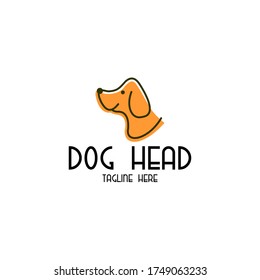 perro pardo con plantilla de logotipo de monolina