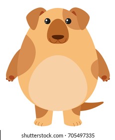 Brown dog on white background illustration