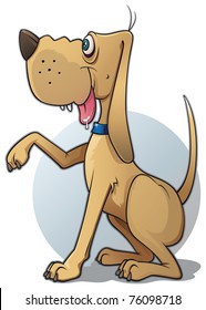 Brown dog on white background - vector