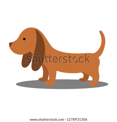 Brown dog on white background. Design by Inkscape.
