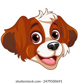 Brown dog pet animal face art vector