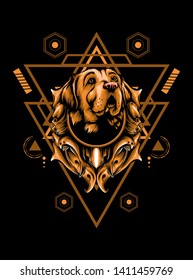 Brown Dog with sacred geometry pattern