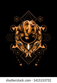 Brown dog with sacred geometry pattern
