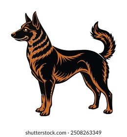 Brown dog silhouette vector images.