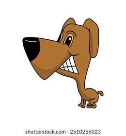 Brown dog style cartoon with smile