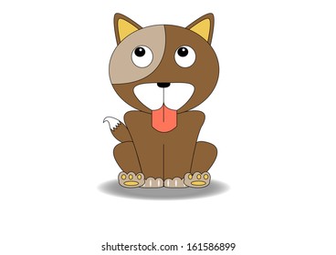 Brown Dog Vector Cartoon  illustrator