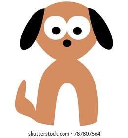 Brown Dog Vector Illustration, Dog Icon, Puppy Nursery Art