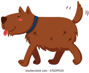 Brown Dog Wagging Its Tail Illustration