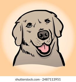 Brown dog's head Vector graphic