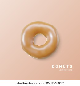 Brauner Donut einzeln auf hellem Hintergrund. Farbige SchokoladenDonuts. Verschiedene glasierte Donuts. Vektorgrafik.