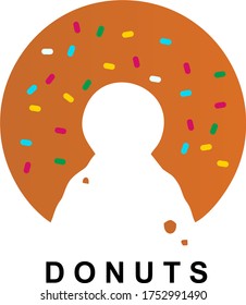 brown donuts vector logo for company