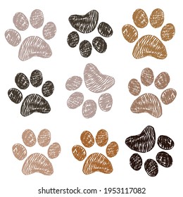 
Brown doodle paw print background