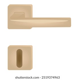 Brown door handle. vector illustration
