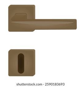 Brown door handle. vector illustration