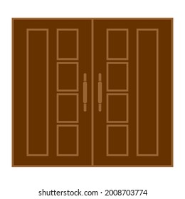 brown door icon set vector sign symbol