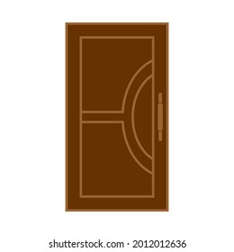 brown doors icon set vector sign symbol