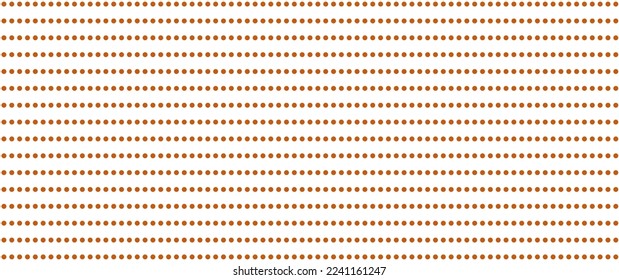 Brown dot pattern on white background. Straight dot pattern for backdrop and wallpaper template. Simple classic polka dot lines with repeat stripes texture. Polka background, vector illustration