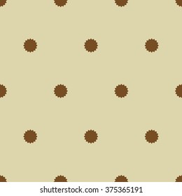 Brown dots on light  brown background. Abstract seamless vector pattern.