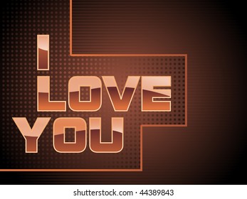 brown dotted background with i love you, vector image