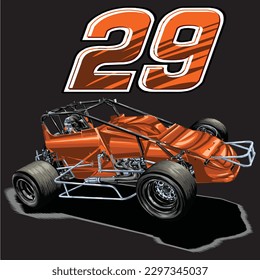 brown drag race illustration isolated in black background for poster, t-shirt, graphic design, business element, and card