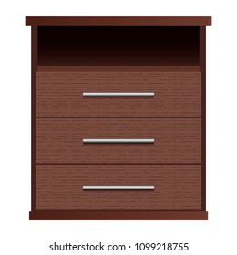 Brown drawers mockup. Realistic illustration of brown drawers vector mockup for web design isolated on white background