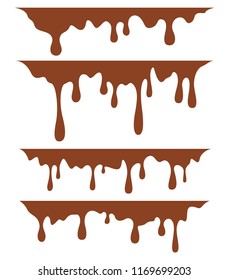 Brown dripping paint, on white background