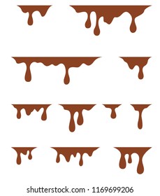 Brown dripping paint, on white background