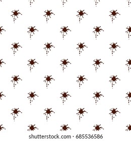 Brown drops of chocolate pattern seamless repeat in cartoon style vector illustration