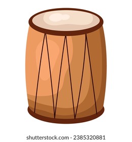 vector de ilustración de tambor marrón aislado