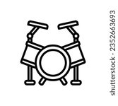 Brown Drum Set Outline Icon Vector Illustration