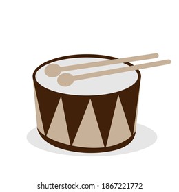 Brown drum. Vector image, eps 10
