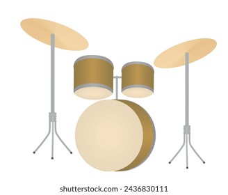 Conjunto de tambores marrones. ilustración vectorial