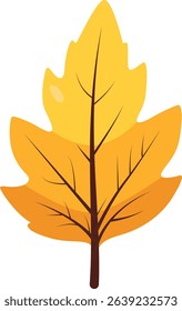 A brown dry autumn leaf with simple shape and dark veins, representing withered foliage during seasonal transition in natural and rustic designs.