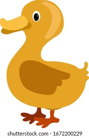Brown duck, illustration, vector on white background.