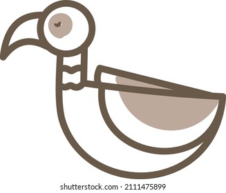 Brown duck, illustration, vector on a white background.