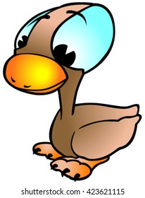 Brown Duck on white background, 3D illustration