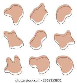 Brown dynamic liquid shapes and lines. Liquid graphic shape design element. Vector background or fluid abstract geometric modern splash. EPS 10.