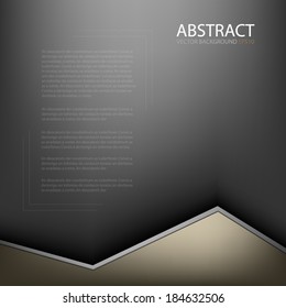 Brown earth tone angle line background abstract on black background and lighting bright for text and message modern website design , vector