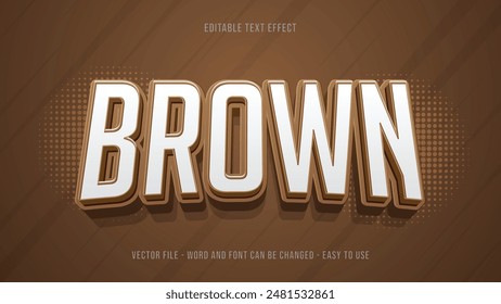 Brown editable text effect, editable text 3d style