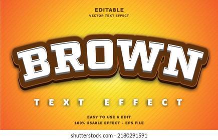 brown editable text effect with modern and simple style, usable for logo or campaign title