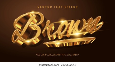 Brown editable text style effect. Vector text effect, with luxury concept.