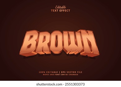 Estilo de texto editável marrom efeito 3d luxo bronze ouro.