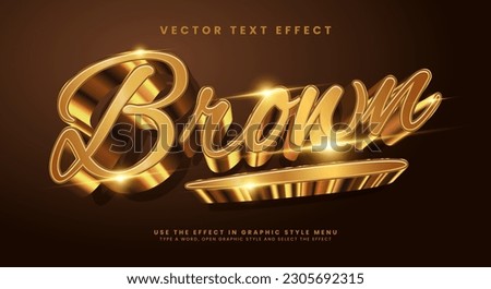 Brown editable text style effect. Vector text effect, with luxury concept.