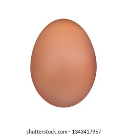 Brown egg. Chicken egg Easter symbol. Vector illustration isolated on white background