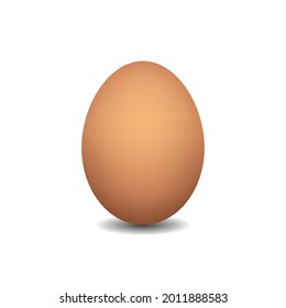 Brown egg emoji vector emoticon. Illustration of brown egg isolated on white background. 