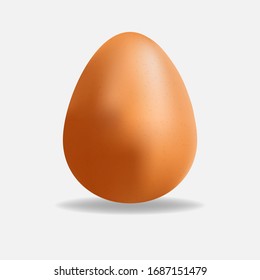 Brown egg isolated on background.