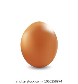 Brown egg. isolated on white with shadow. Vector illustration