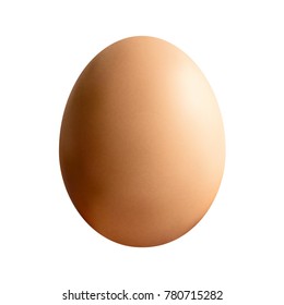 Brown egg isolated vector illustration. Simple clear gastronomic product image. Easter template.