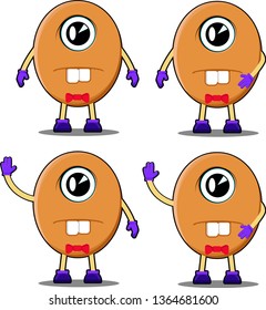 Brown Egg Monster Vector