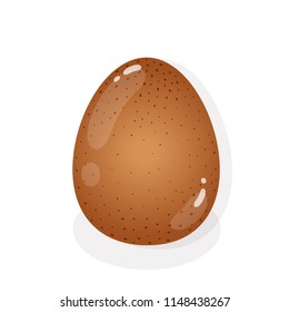 Brown egg on a white background. Isolated vector illlustration
